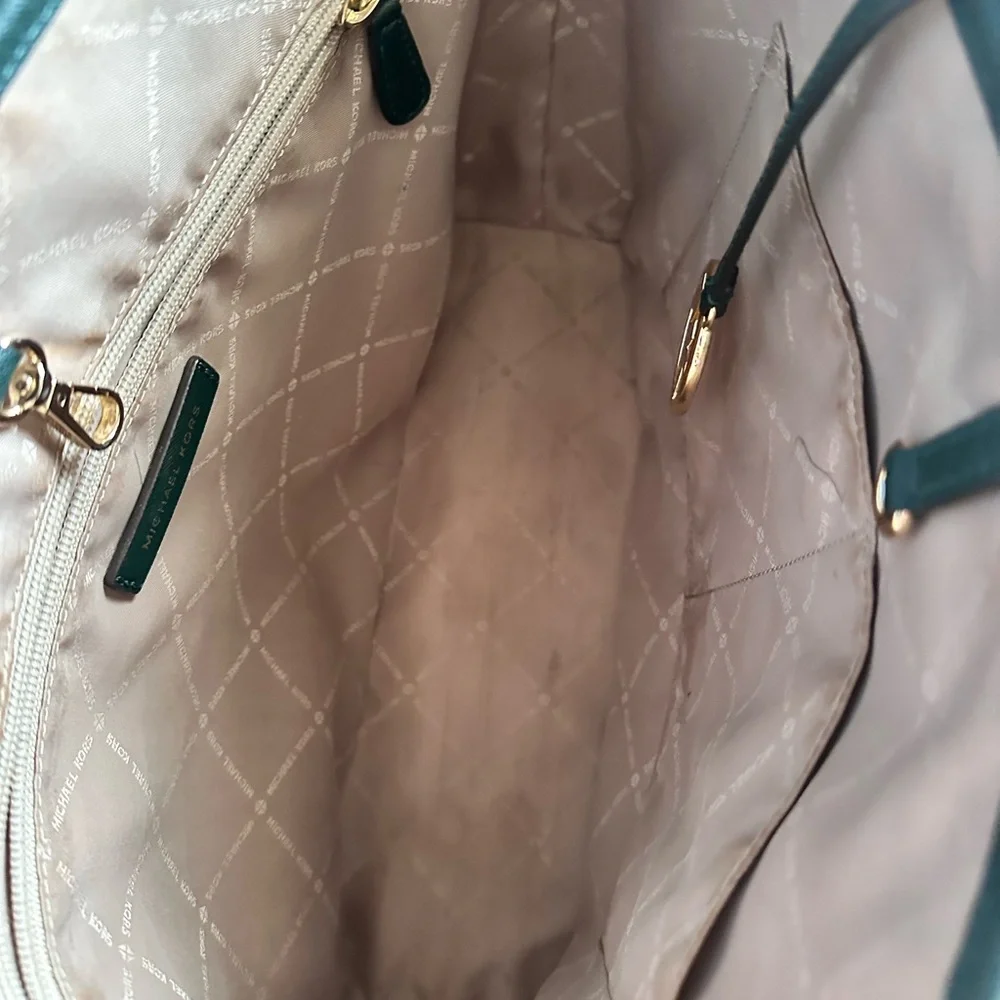 MICHEAL KORS GREEN GOLD BAG WALLET - Picture 6 of 11